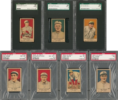 1919-21 W514 Strip Cards Graded Collection (7 Different) – Including McGraw and Chase
